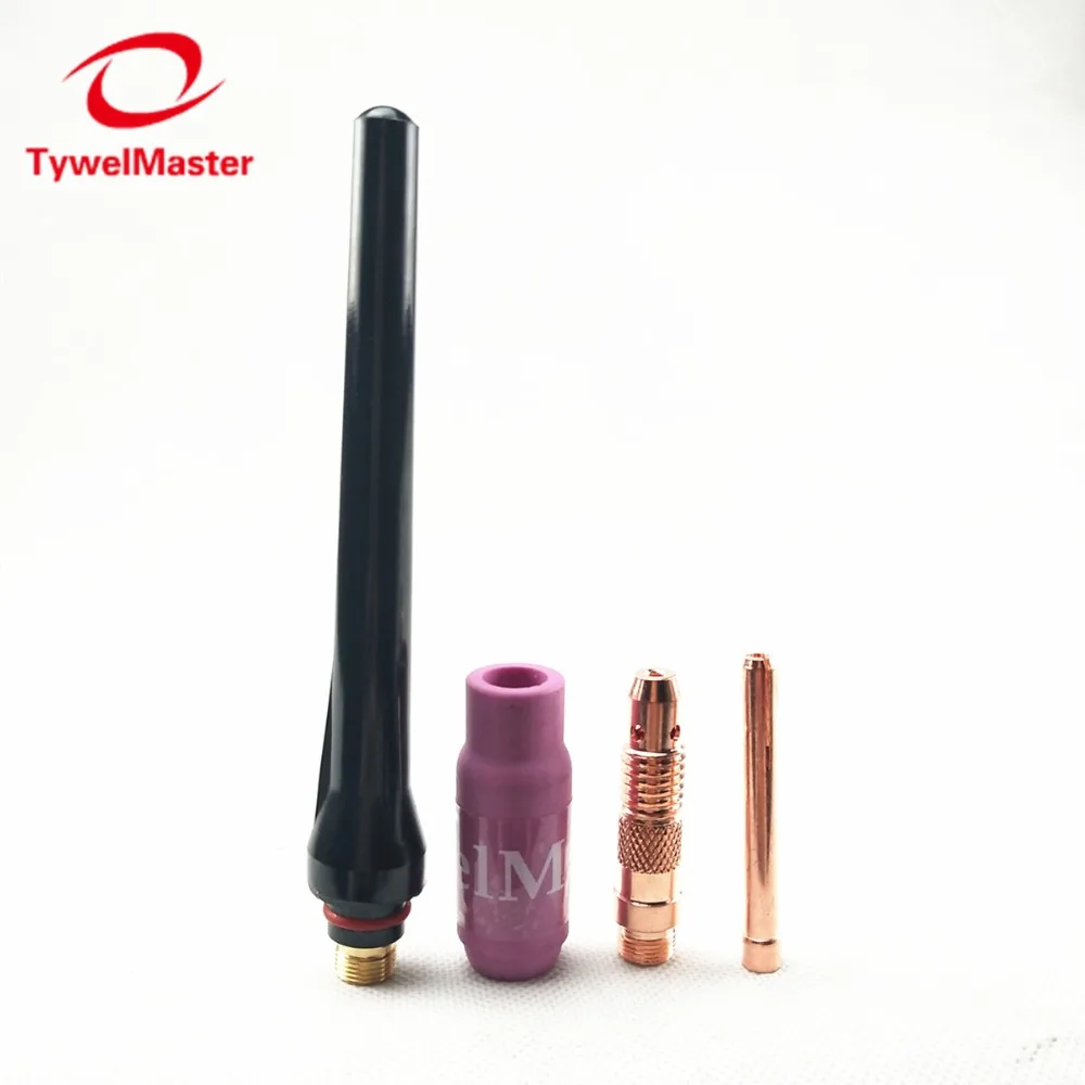 

Argon TIG Welding Torch Consumable 4pcs Electrode Collet Body Collet Alumina Nozzle Long Cap WP18 WP17 WP26 TIG Kits