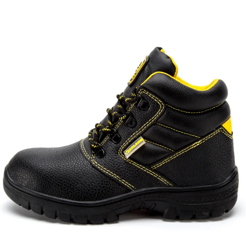 

Genuine Leather Mens Work Boots Steel Toe Safety Shoes Anti-smashing Anti-puncture Anti-static Waterproof Protective Shoes