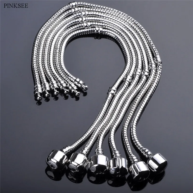 

PINKSEE1 Pc Silver Color Stainless Steel Bracelets Link Chain Bracelet For Mens Jewelry Simple Style Fashion Good Quality
