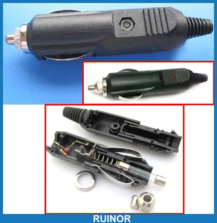 

10PCS X Car Power Cigarette Plug with Fuse LED Charger DIY