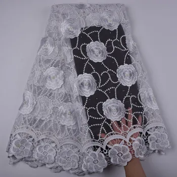 

2018 Latest Style French Nigerian Laces Fabrics High Quality Tulle African Laces Fabric Wedding African French Tulle Lace 1315B