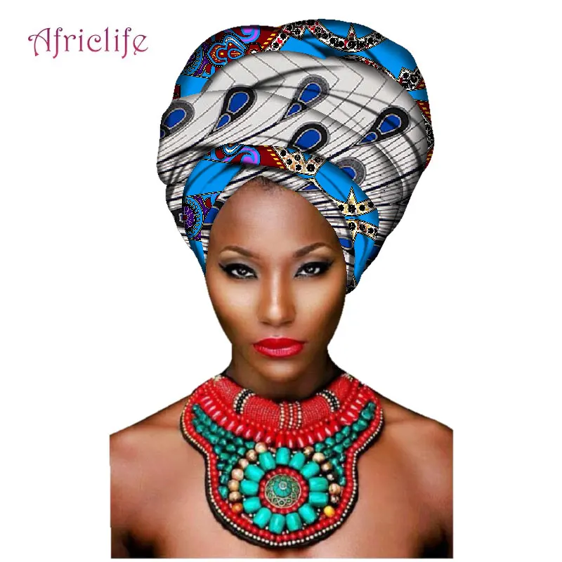 Лоскутные узоры, африканские повязки на голову, женский платок на голову, высокое качество, хлопок, женские повязки на голову, аксессуары AF008 - Цвет: 19