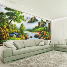 Custom 3D Print DIY Fabric &Textile Wallcoverings For Walls Oil Painting Wallpaper Matt Silk For Living Room Landscape Photo Top Custom 3D Print DIY Fabric &Textile Wallcoverings For Walls Oil Painting Wallpaper Matt Silk For Living Room Landscape Photo Top