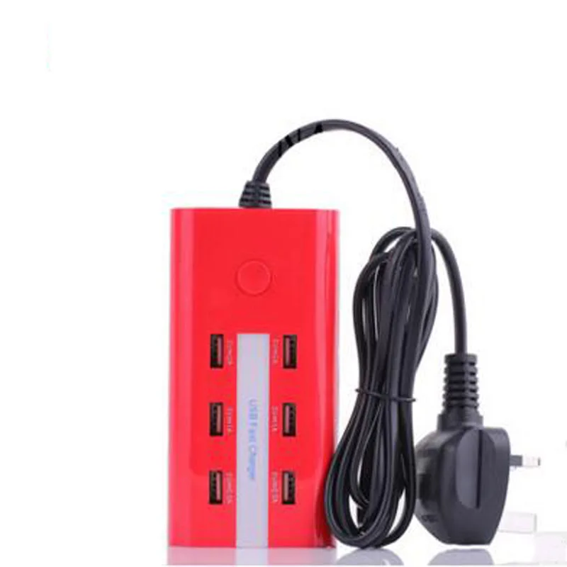 Pаспродажа Новый США ЕС Великобритания Plug 6 Зарядка через USB Порты 5A AC Мощность розетки полосы USB HUB рабочего Стандартный подключите Главная электрическ...
