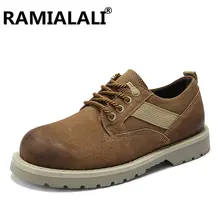 Ramialali/мужские ботинки из натуральной кожи; Мужская дышащая обувь с высоким берцем; Мужская зимняя повседневная обувь; сезон осень-зима; ботильоны