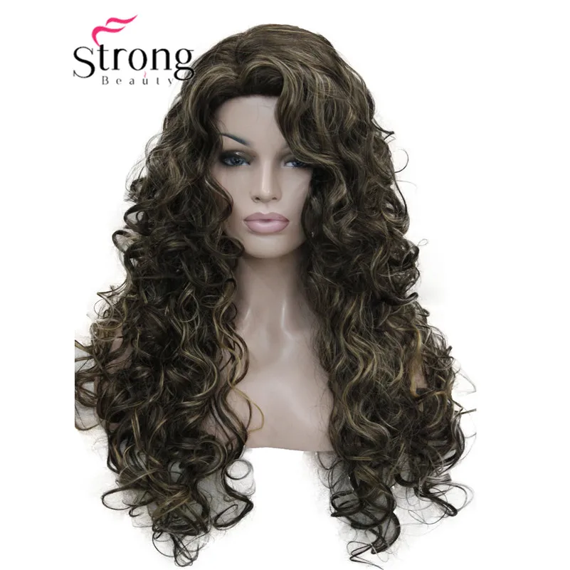 StrongBeauty 26 дюймов длинные волнистые блонд микс синтетический парик Полный парики для женщин выбор цвета - Цвет: 8TT124
