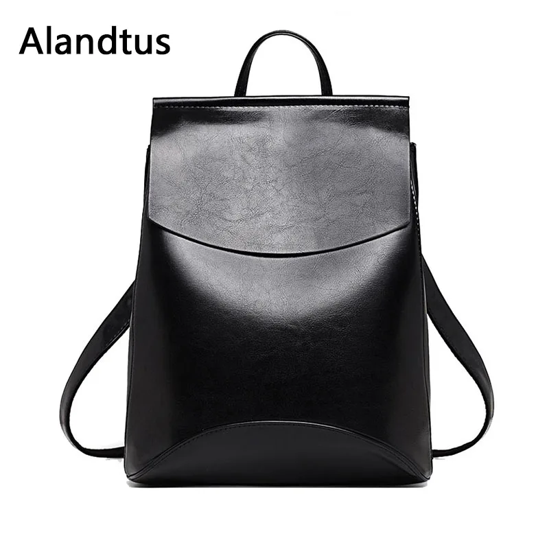 

Alandtus Women Backpack Genuine Leather Backpacks For Teenage Girls Female School Bag Large Capacity Bagpack Mochila Feminina