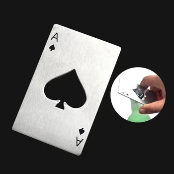 

Free Shipping New Arrival 100pcs/lot Poker Playing Card Ace of Spades Bar Tool Soda Beer A Card Bottle Opener for wedding gift