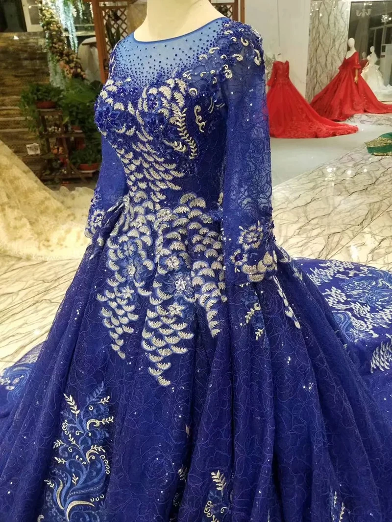 LSS336 blue evening dresses long o-neck long sleeves ladies party dresses elegant muslim women occasion dress 2019 free shipping LSS336 blue evening dresses long o-neck long sleeves ladies party dresses elegant muslim women occasion dress 2019 free shipping