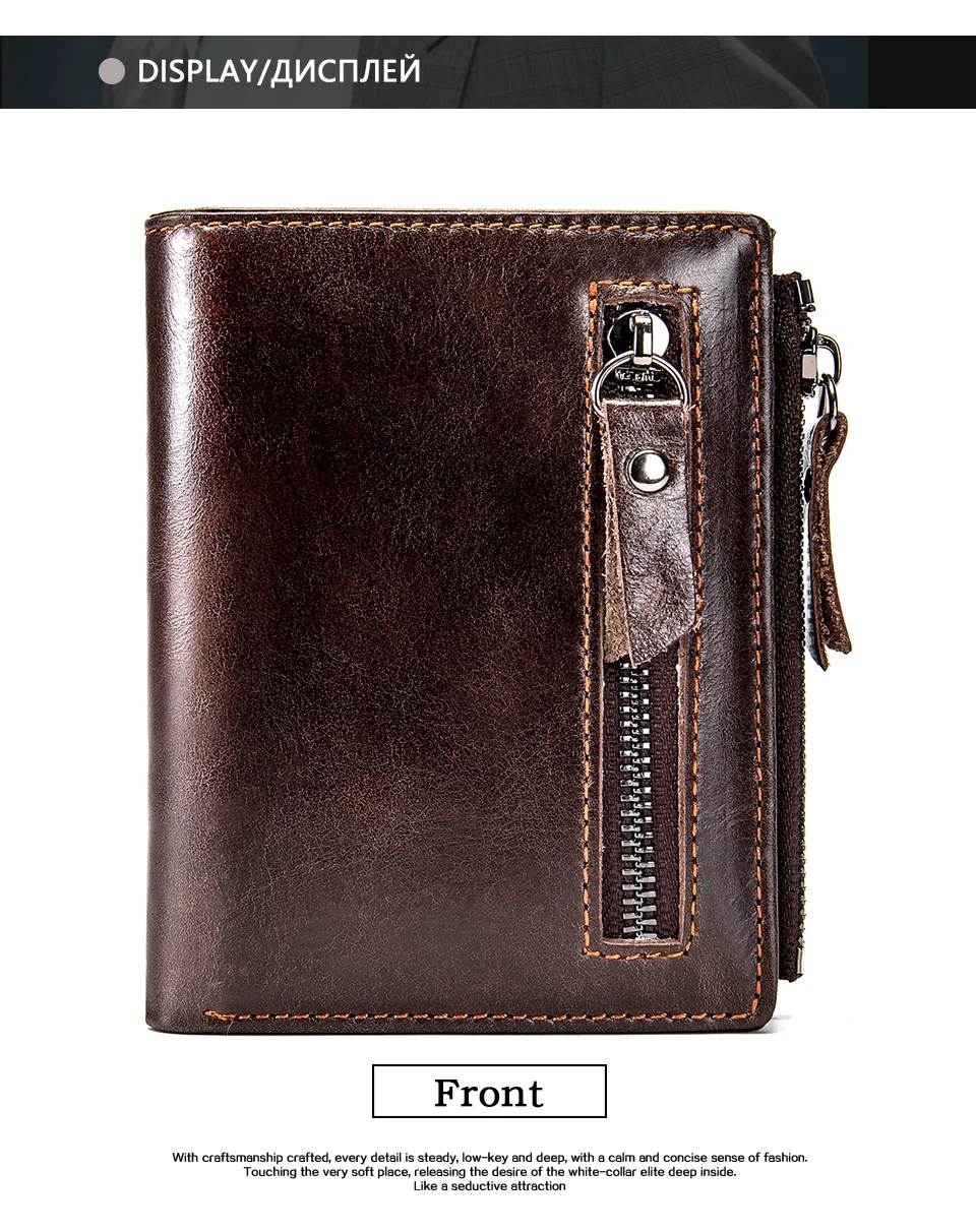 WESTAL для мужчин бумажник из пояса натуральной кожи портмоне для мужской держатель для кредитных карт тонкий мешок денег короткие мужской