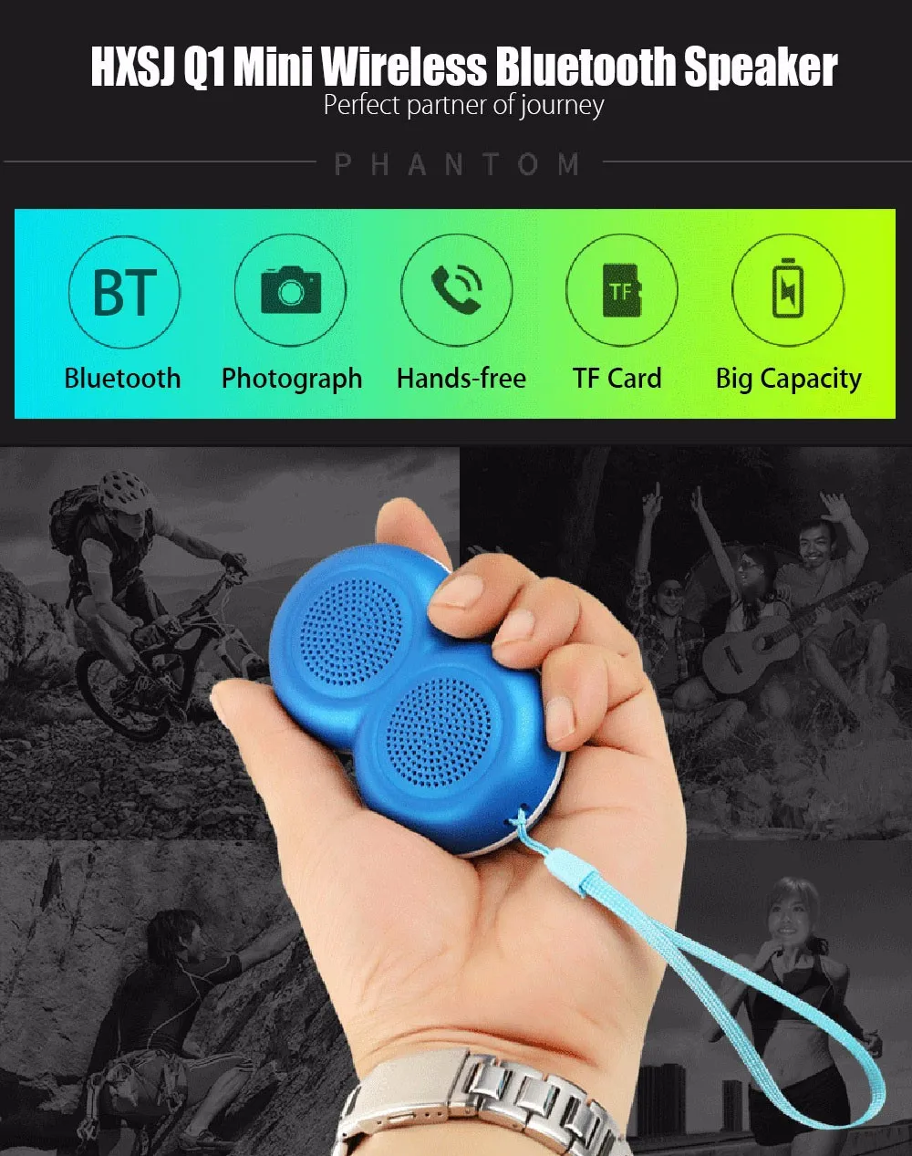 Беспроводная bluetooth-колонка водонепроницаемый музыкальный - Цена: 
