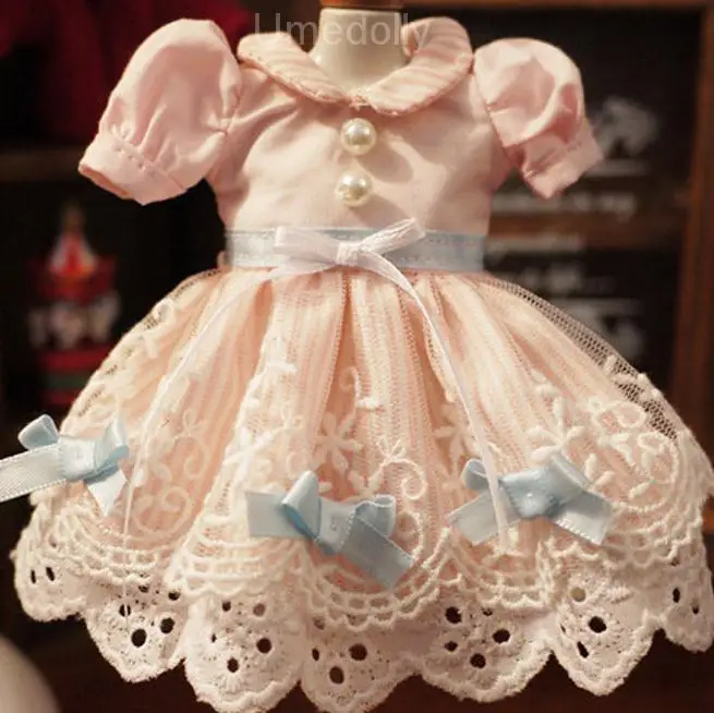 only the dress Ручной работы 1 комплект милое Розовое Шифоновое Платье для Blyth платье куклы Licca Azone кукла 1/6 одежда аксессуары - Цвет: only the dress