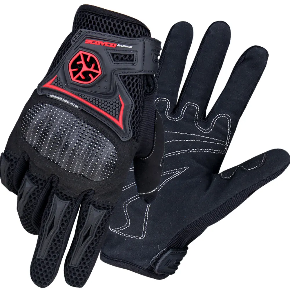 Перчатки SCOYCO moto rcycle дышащие перчатки для грязного велосипеда Guantes de moto защитные перчатки для рук для moto rcycle - Цвет: MC23 Black gloves