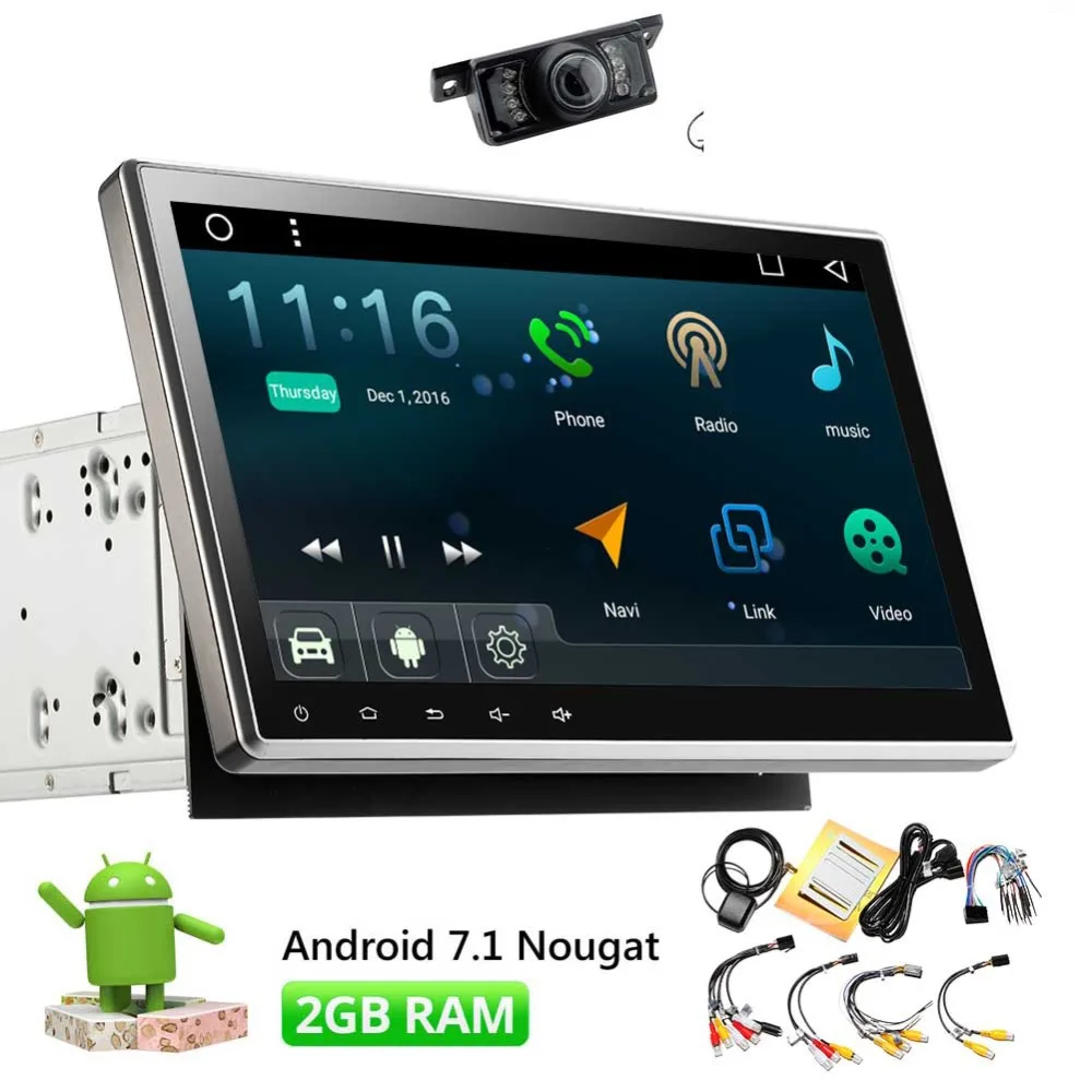 

Touch Screen SWC Wifi With DVD CD Player Large 10.1 inch Screen Android 7.1 Nougat System Autoradio Bluetooth Car Video audio