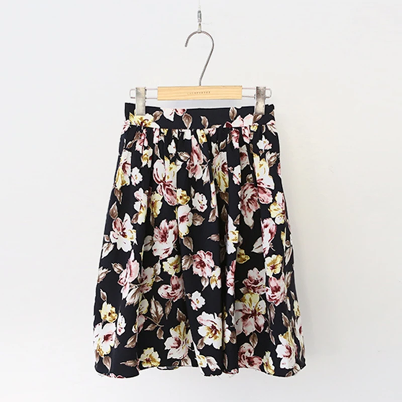 2015 Women Summer Knee Length Skirts European And American Style Floral