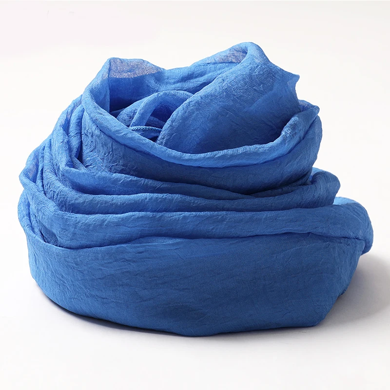 

chiffon shawl scarf light sapphire blue large female versatile gauze square pure color thin