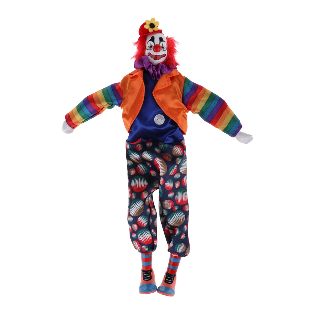 2Pcs Fashion Porcelain Clown Doll Halloween Christmas Decoration Souvenir Collections Friends Gift Home Table Decor