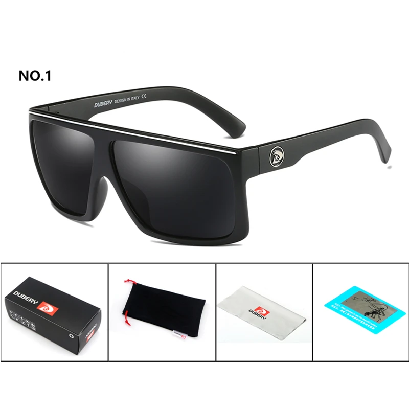 DUBERY мужские летние поляризованные женские очки для вождения оттенки солнцезащитные очки Квадратные ретро брендовая люксовая дизайнерская UV400 - Цвет линз: 1