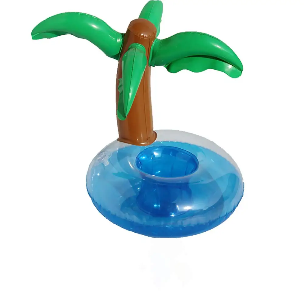 Надувной Держатель для чашки для плавания, единорог, фламинго, держатель для напитков, плавательный бассейн, поплавок, игрушки для бассейна, вечерние украшения, подставки для бара - Цвет: coconut tree