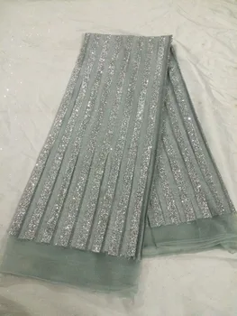 

pretty evening dress fashionable 5yards glued SH-344 print glitter tulle mesh fabric