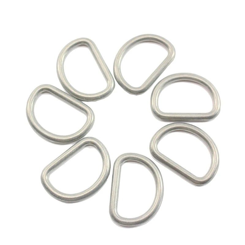 

PSKOOK 10PCS/lot DIY For Dog Collar Bags 30mm Silver D-Shaped Buckle Metal D Ring Semicircle Button Belts Backpack Accessories