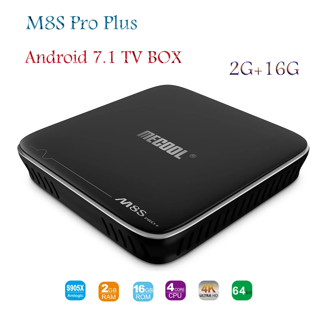

MECOOL M8S Pro Plus Android 7.1 TV Box Amlogic S905X 2G/16G HD 4K 2.4G WiFi Bluetooth 4.1 Smart Set Top Box Support Europe IPTV