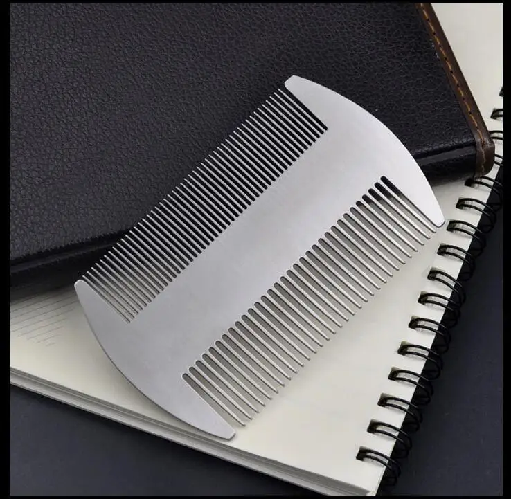 

ZGTGLAD High Quality Professional Men's mustache comb Anti Static Stainless Steel Comb Can Use Bottle Opener