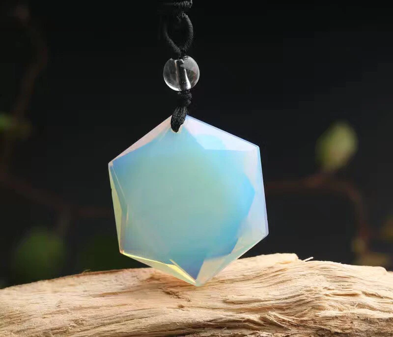 

Natural opal spirit placed hexagonal star energy stone men and women's pendant wholesale help force to promote popularity