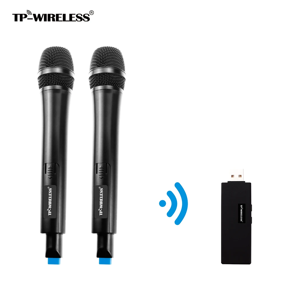 

TP-Wireless UHF Wireless Dual-Channels Microphone for Karaoke,Conference,Lecture,Wedding,Recording,2Transmitters and 1Receivers