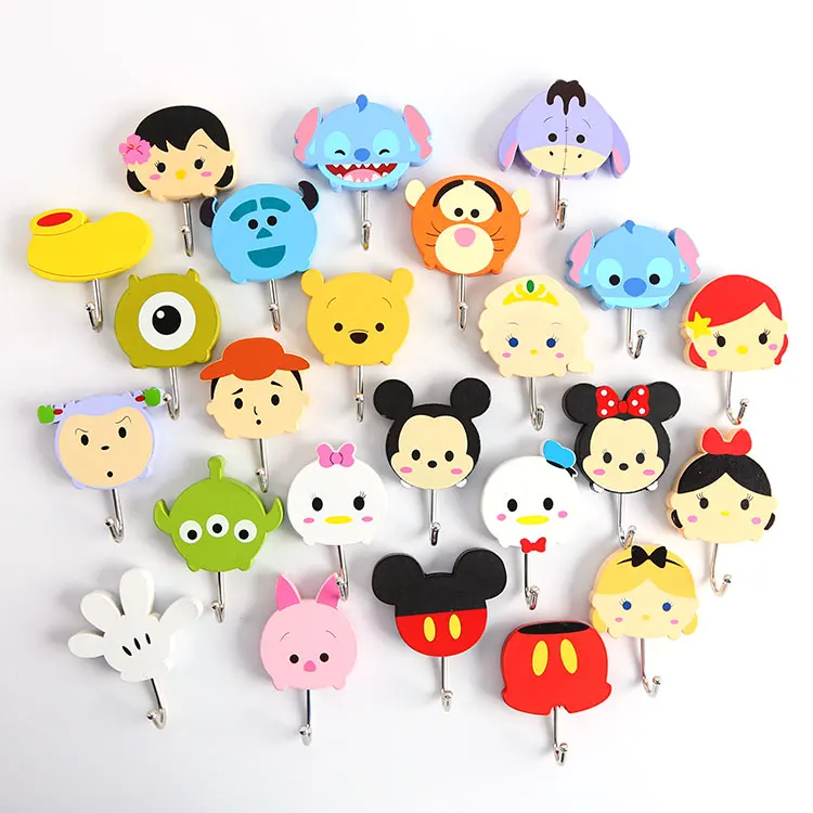 

40 pcs/lotAnime mini figures stickers toy Minnie Winnie original wood strong stick hooks