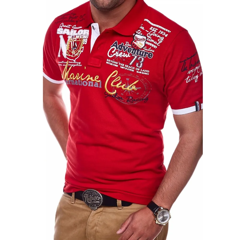

ZOGAA Men's Polo Shirt Fashion Letter Printed Polo Male Short-sleeved Polo Shirts Brand New Top Men Clothes 2018
