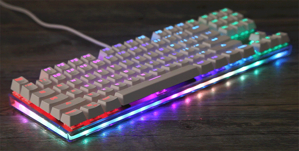 Original motospeed k87s 87 keys gaming mechanical keyboard usb wired with rgb backlight red/blue switch