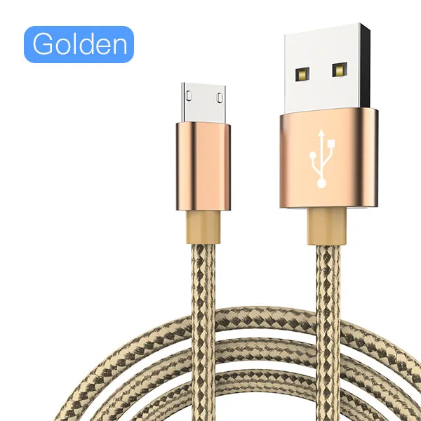 ACCEZZ новейший Micro USB B кабель для samsung Galaxy S7 S6 Xiaomi Redmi Android мобильный телефон зарядное устройство кабель нейлоновый шнур провод данных - Цвет: Gold