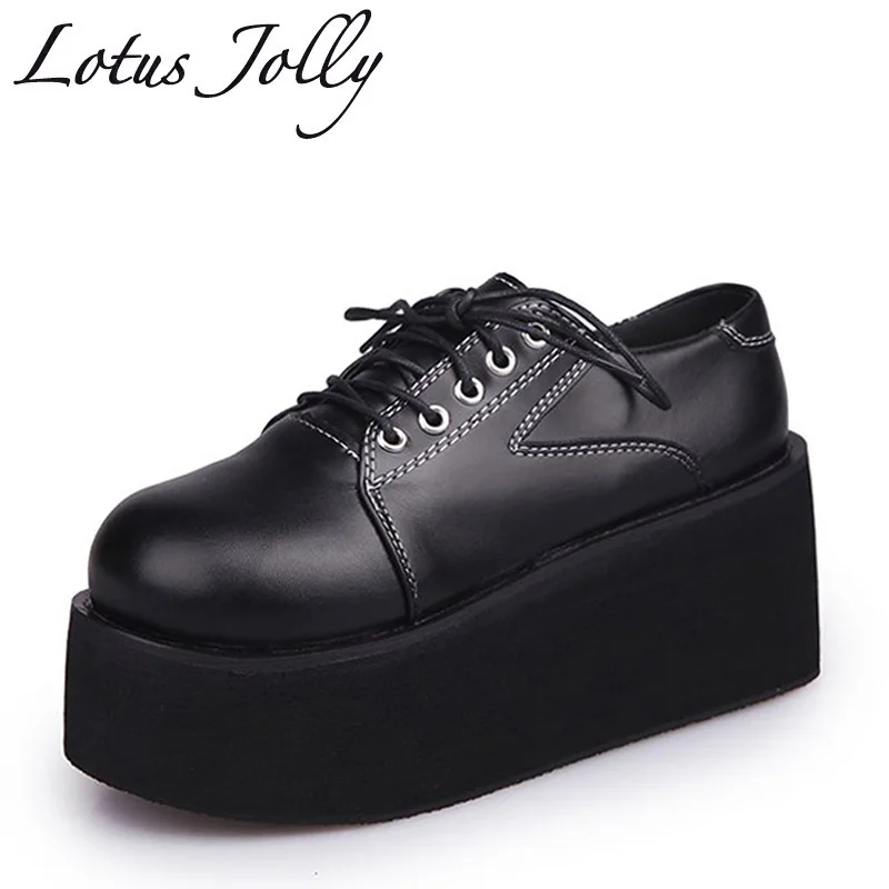 black platform flats
