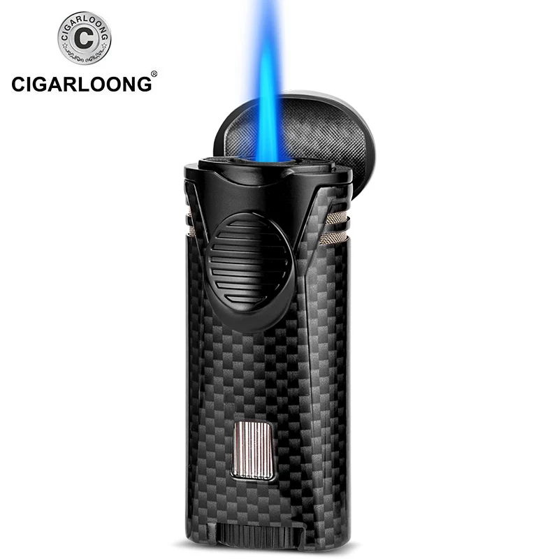 

CIGARLOONG Cigar Lighter Retro Alloy Windproof Straight Refillable Single Flame Portable Gas Lighter CLB-51b