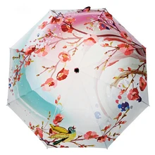 Персик открытый три складной УФ подарок зонтик высокого качества Серебро пластик толще Carom ткань из нержавеющей стали трубы бумберshoot