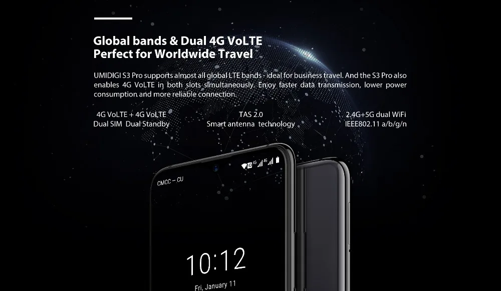 Глобальный 4G UMIDIGI S3 Pro Android 9,0 мобильный телефон 48MP + 12MP + 20MP 5150 mAh супер Мощность 128 GB 6 GB 6,3 "FHD + NFC Dual SIM смартфон