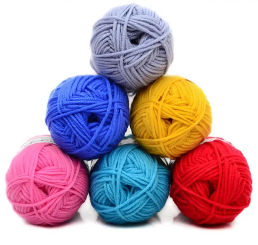 Бесплатная доставка Молоко хлопчатобумажная нить Baby Wool Hat шарф крючком нить толщиной.