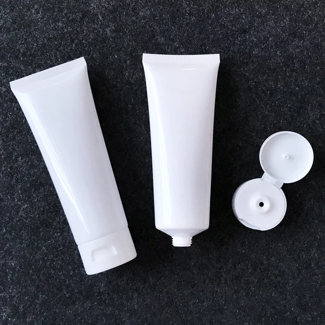 50pcs 100g Empty White Soft Refillable Plastic Lotion Tubes Squeeze
