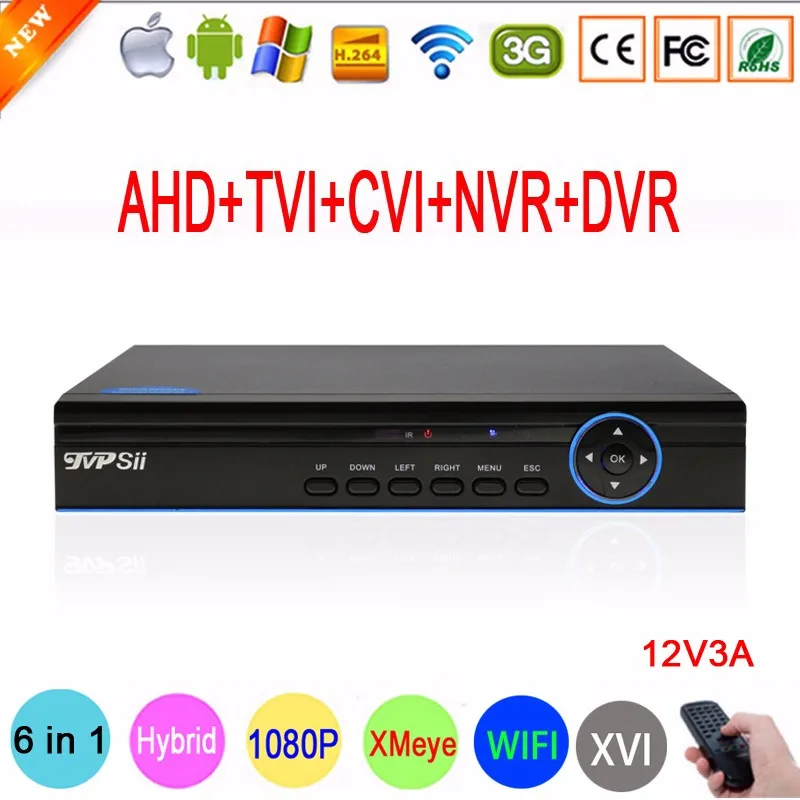 1080 P, 960 P, 720 P, 960H CCTV камера XMeye Hi3521D 16 каналов 16CH 6 в 1 коаксиальный Гибридный XVI 1080N CVI TVI NVR AHD DVR