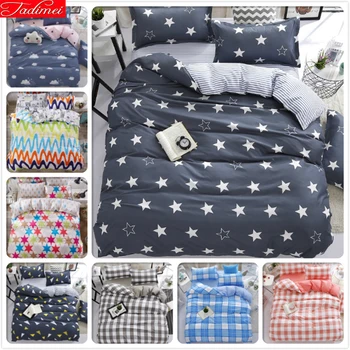 

Stars Pattern Blue Duvet Cover 3/4 pcs Bedding Set Adult Kids Child Bed Linen Single Full Double Queen King Size 180x220 200x230