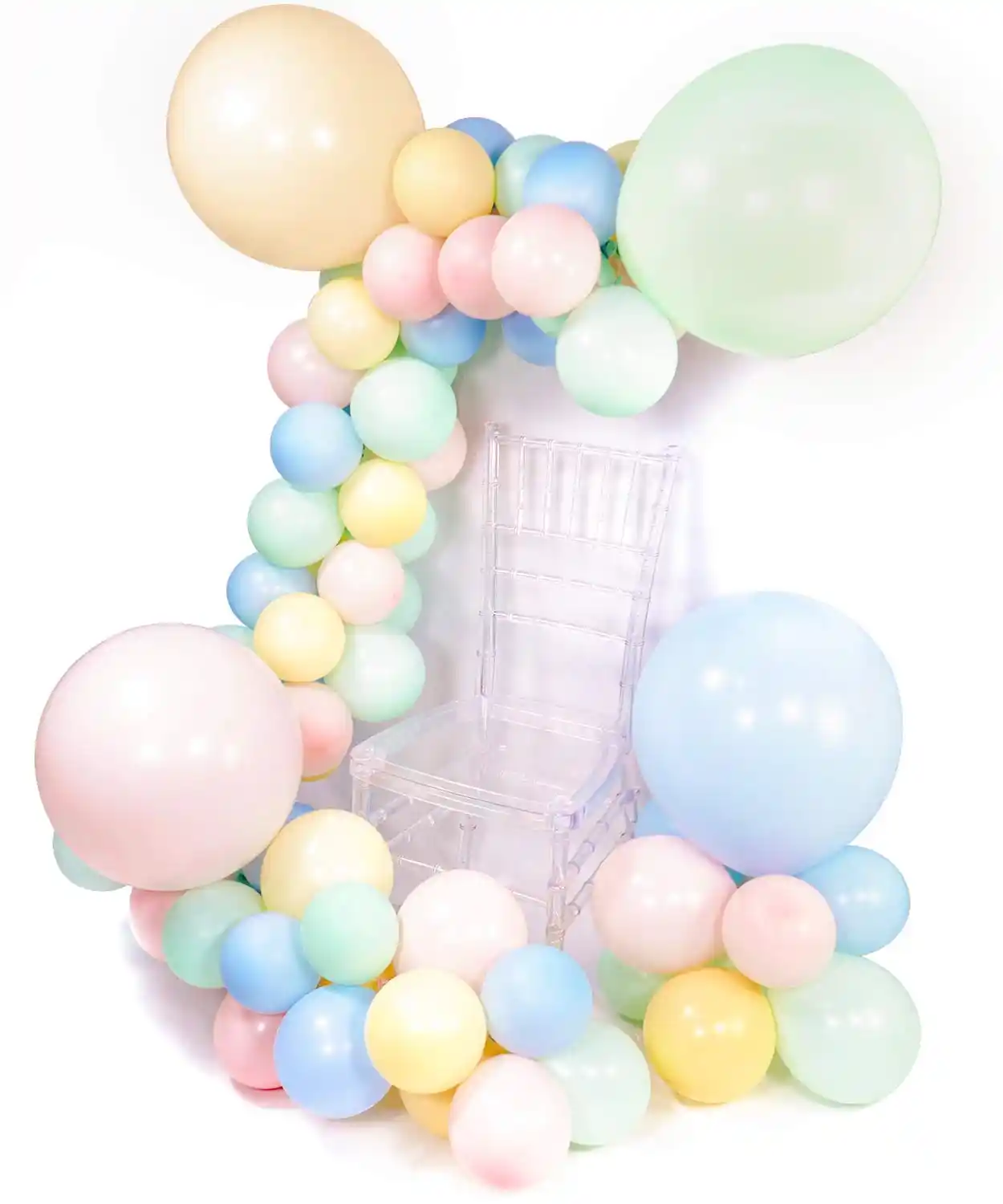 Metable 100pcs Pastel Yellow Pale Pink Light Blue Mint Balloons