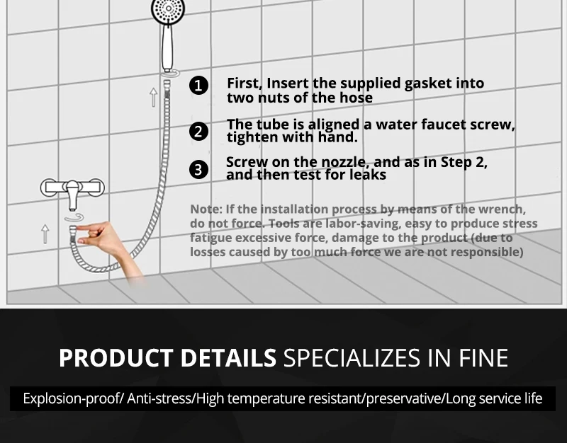 DCAN Plumbing Hoses Stainless Steel Black Shower Hose 1.5m Plumbing Hose Bath Products Bathroom Accessories Shower TubingHoses (9)