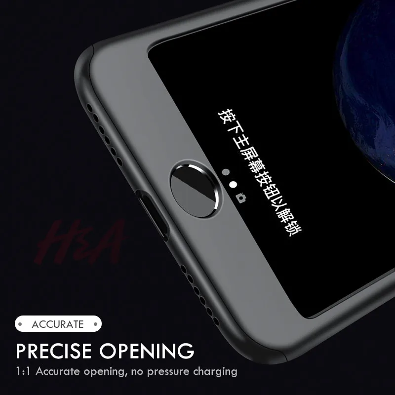 H & A 360 درجة الهاتف حقيبة لهاتف أي فون XS ماكس XR X حقيبة لهاتف أي فون 6 6 s 7 8 زائد غطاء كامل حالة 5 5 S SE غطاء حالة