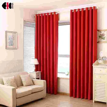 

Red Curtains Pure Black Blockout Curtains French Curtain Double Shading Cloth For Living Room Bedroom WP092D