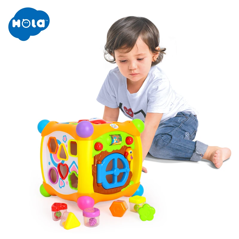 

HUILE TOYS 936 Kids Activity Alphabet Cube Baby Play Toy 13 Stackable Blocks Learning Baby Infant Toddler Music Game Toys Gifts