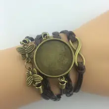 1 шт бесконечно ручная работа браслет. Металлический Шарм, восковой шнур, кожаный браслет, модный драгоценный браслет индивидуальный заказ 4244