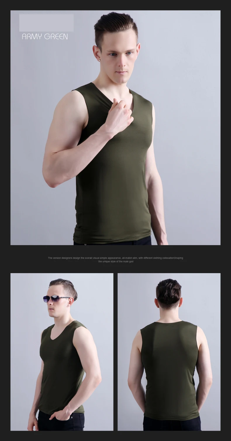 Летняя мужская бесшовная Майка Canotte Ice Silk Tank Top удобный Стрингер Мышцы жилет без рукавов для бега фитнес тренажерный зал одежда