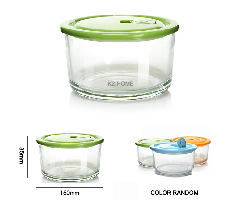 Премиум контейнер для еды стеклянный Ланч Bento Box еда преп морозильник контейнер для завтрака контейнеры для хранения продуктов круглый ящик прозрачный
