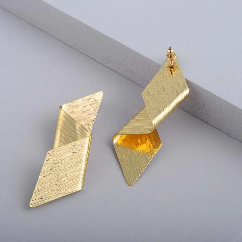 Or-Argent-Punk-Exag-r-Stud-pour-Femmes-G-om-trique-En-M-tal-Brillant-R